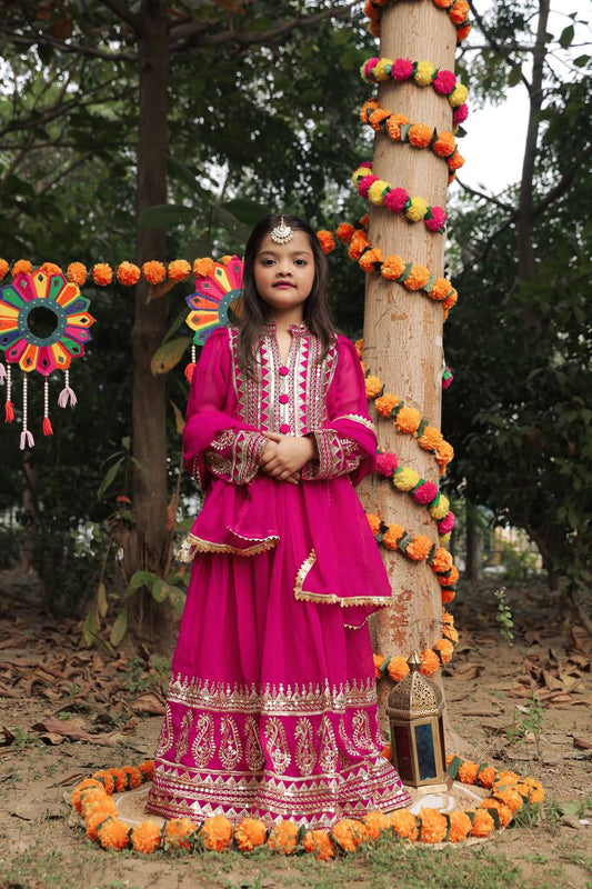 Launching New Collection Beautiful Kids Gown Set OC-196-SCARLET